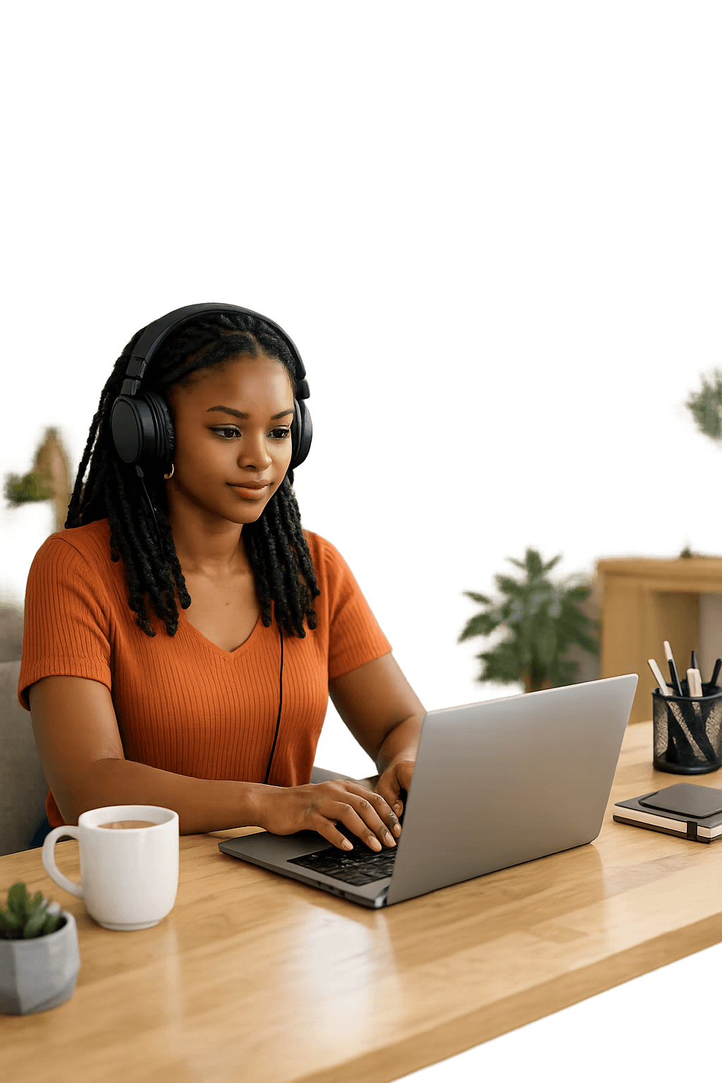 Remote work on laptop